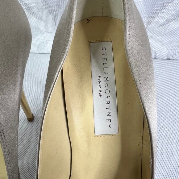 Stella McCartney Two Colors Satin Pumps Golden Metallic - Picture 8 of 14